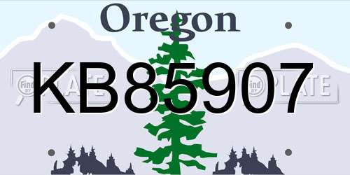 KB85907 Oregon License Plate