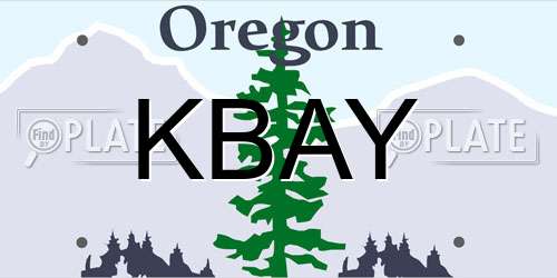 KBAY Oregon License Plate