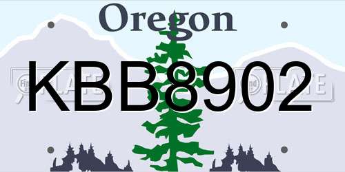KBB8902 Oregon License Plate