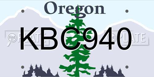 KBC940 Oregon License Plate