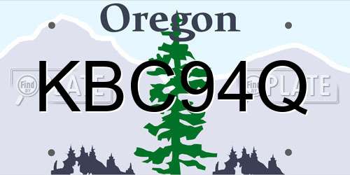 KBC94Q Oregon License Plate