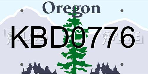 KBD0776 Oregon License Plate