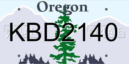KBD2140 Oregon License Plate