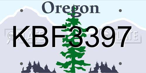 KBF3397 Oregon License Plate
