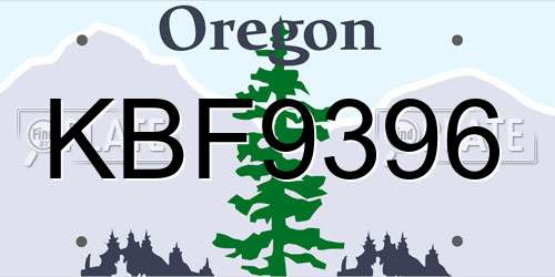 KBF9396 Oregon License Plate