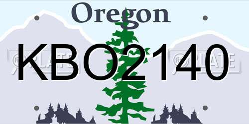 KBO2140 Oregon License Plate