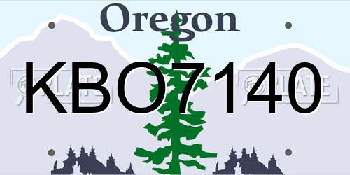 KBO7140 Oregon License Plate