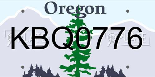 KBQ0776 Oregon License Plate
