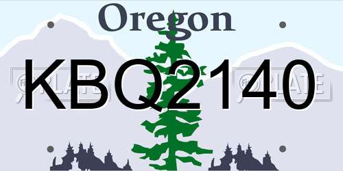 KBQ2140 Oregon License Plate