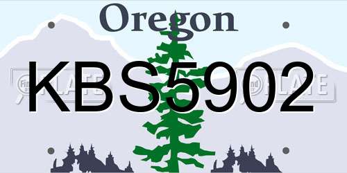 KBS5902 Oregon License Plate