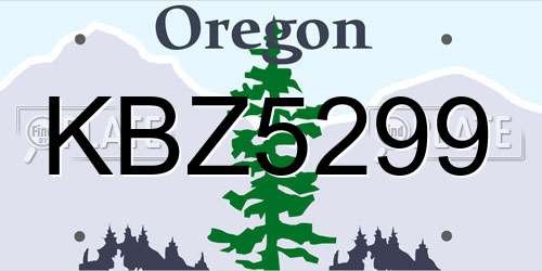KBZ5299 Oregon License Plate