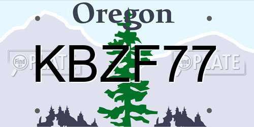 KBZF77 Oregon License Plate
