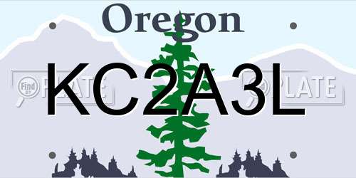 KC2A3L Oregon License Plate