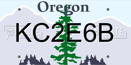 KC2E6B Oregon License Plate