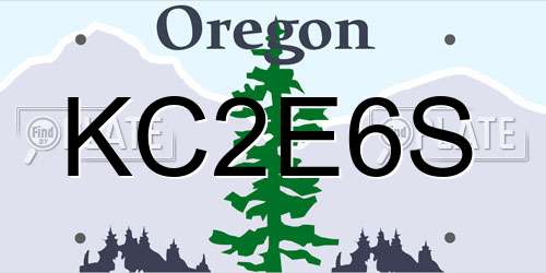 KC2E6S Oregon License Plate
