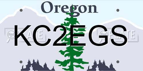 KC2EGS Oregon License Plate