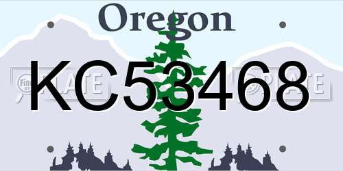 KC53468 Oregon License Plate