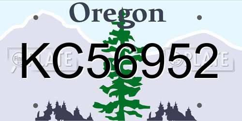 KC56952 Oregon License Plate