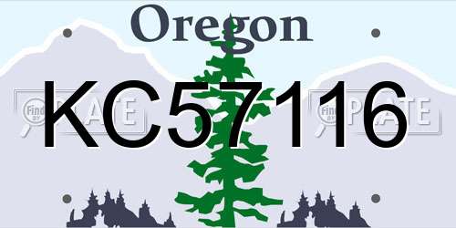KC57116 Oregon License Plate