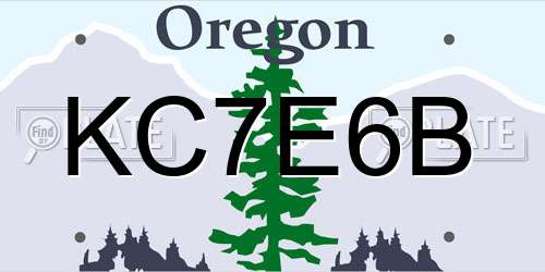 KC7E6B Oregon License Plate