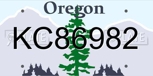 KC86982 Oregon License Plate