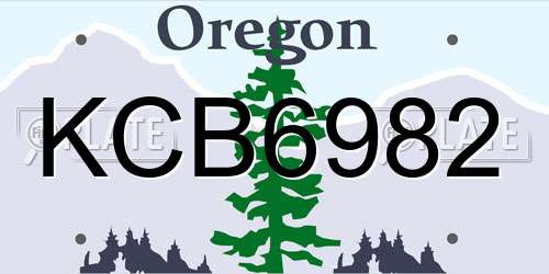KCB6982 Oregon License Plate