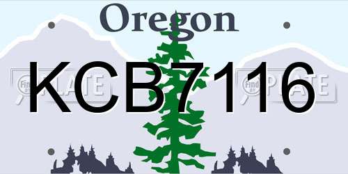 KCB7116 Oregon License Plate