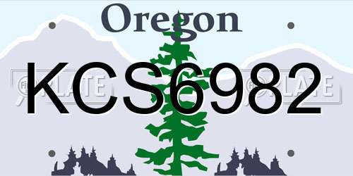 KCS6982 Oregon License Plate