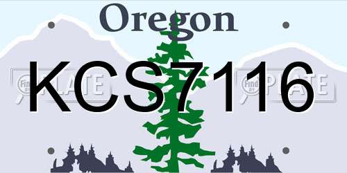 KCS7116 Oregon License Plate