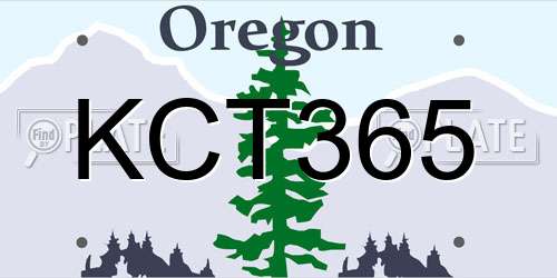 KCT365 Oregon License Plate