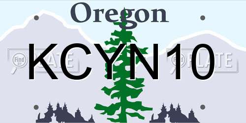 KCYN10 Oregon License Plate