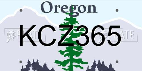 KCZ365 Oregon License Plate