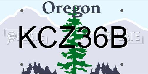 KCZ36B Oregon License Plate