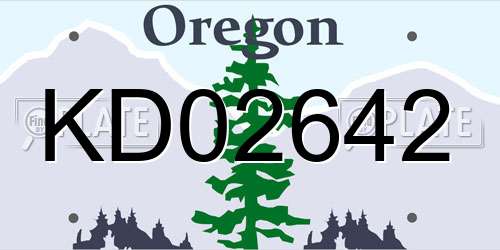 KD02642 Oregon License Plate