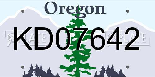 KD07642 Oregon License Plate