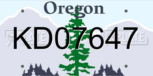 KD07647 Oregon License Plate