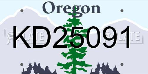 KD25091 Oregon License Plate