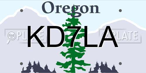 KD7LA Oregon License Plate