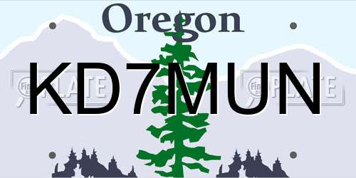 KD7MUN Oregon License Plate