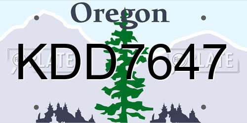 KDD7647 Oregon License Plate
