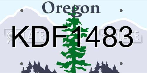 KDF1483 Oregon License Plate