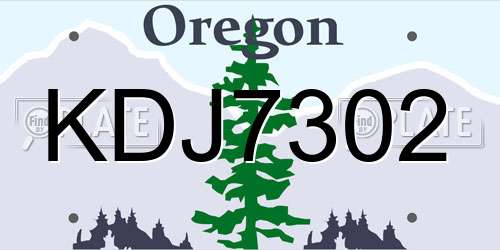 KDJ7302 Oregon License Plate