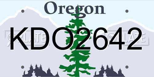 KDO2642 Oregon License Plate