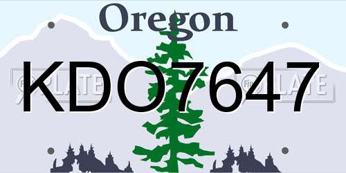 KDO7647 Oregon License Plate