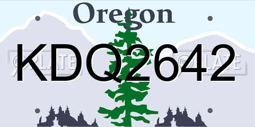 KDQ2642 Oregon License Plate