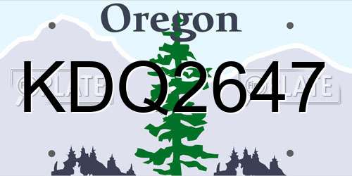 KDQ2647 Oregon License Plate