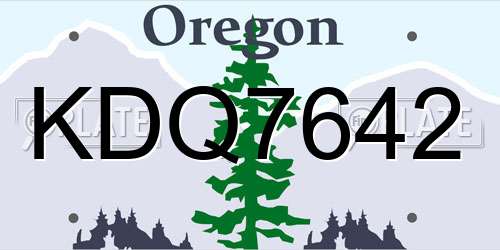 KDQ7642 Oregon License Plate