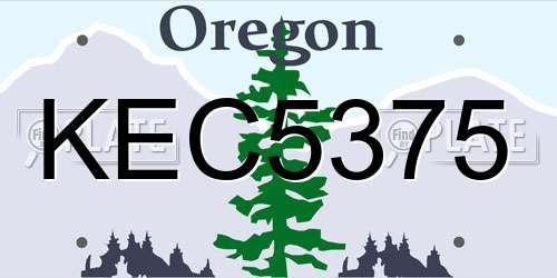 KEC5375 Oregon License Plate