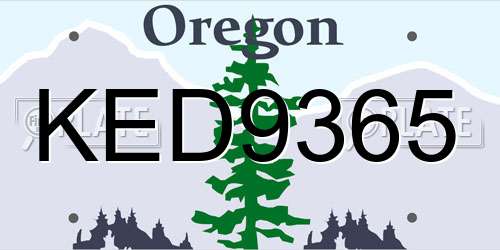 KED9365 Oregon License Plate