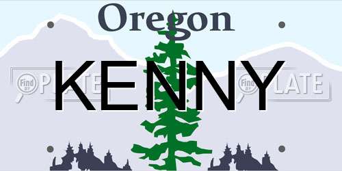 KENNY Oregon License Plate